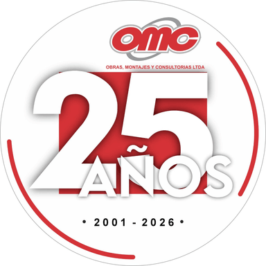 Sello conmemorativo de los 25 años de OMC Ltda.